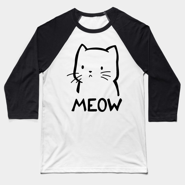 Meow Baseball T-Shirt by valentinahramov